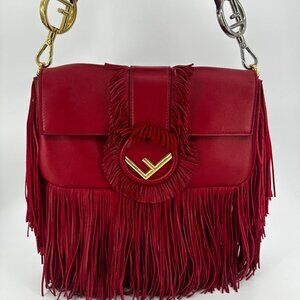 FENDI Nappa F is Fendi Fringe Baguette Fragola
